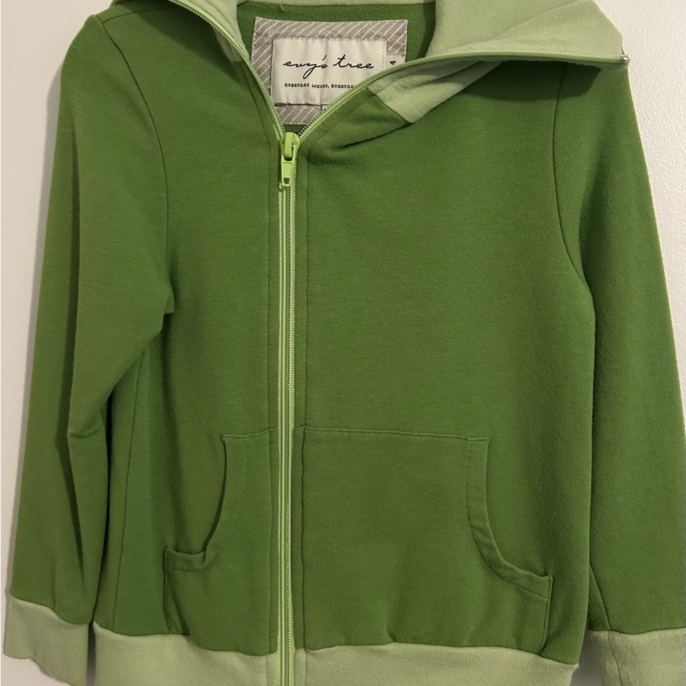 Evy’s Tree Girls Two Tone Zip Up Green Hoodie